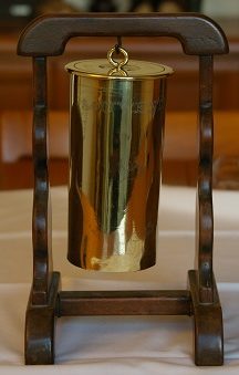 Trench art gong made from a shell case. From the collection of John Staple of the Army Service Corps Remount Service
