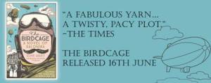 Advertisement for 'The Birdcage', a novel by writer and journalist Clive Aslet.