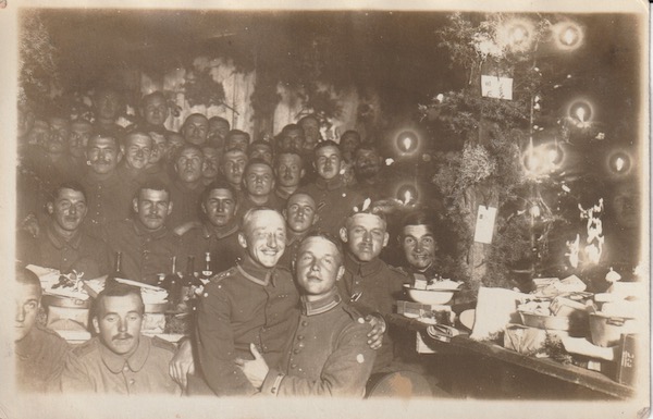 German soldiers enjoying Christmas in the Balkans.