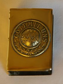 Brass matchbox cover. From the collection of John Staple of the Army Service Corps Remount Service.
