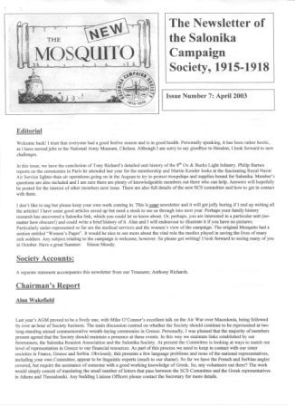 Front cover of 'The New Mosquito' issue number 7, April 2003