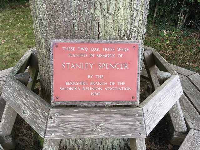 A photo of the Stanley Spencer commemorative plaque, after restoration. By Paul Grist of Sandham memorial Chapel.