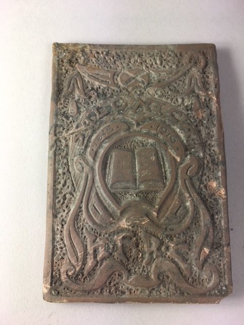 Plaque found in the garden of a medieval property in Ipswich commemorating the construction of the Birdcage Lines around Salonika in 1915-16. Photo by Darrell Chalkley.