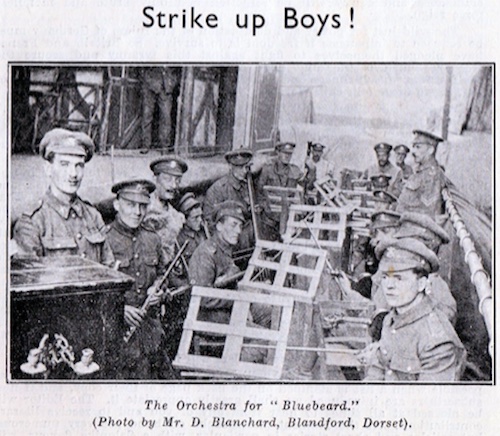 Photo from the front cover of the December 1939 issue of 'The Mosquito'; the pit orchestra for "Bluebeard"