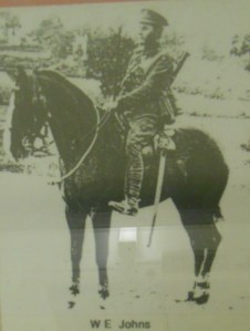 W E Johns, Norfolk Yeomanry, on his horse, Pistol. Photo taken at the Muckleburgh Collection.