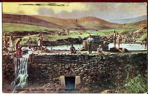 Postcard: Tommy's bathing place at Salonica