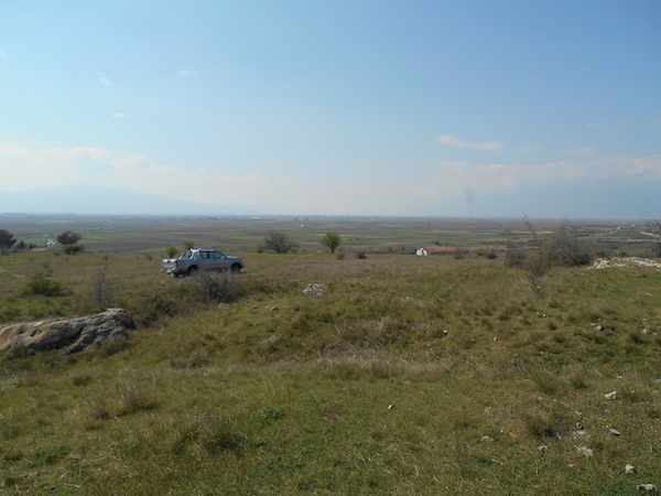 A photograph looking across the Struma valley from the Bulgarian lines. Taken in March 1916 by Robin Braysher.